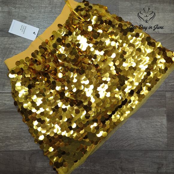 blue b. Pull On Sequin Mini Skirt Size M - Picture 5 of 5